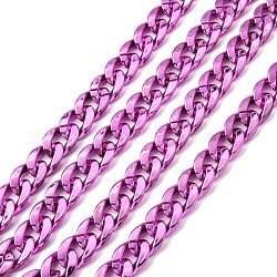 Cadenas retorcidas de plástico ccb frenar cadena, color de rosa caliente, 24x17x5.5mm