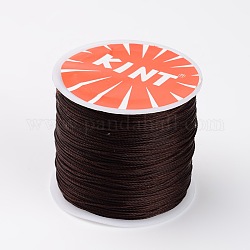 Круглые парафинированные полиэфирные шнуры, витой шнур, кокосового коричневый, 0.5 мм, около 115.92 ярда (106 м) / рулон