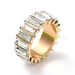 Anillo de dedo de pedrería brillante alrededor, anillo de dedo plano para mujer, la luz de oro, cristal, nosotros tamaño 7 3/4 (17.9 mm)