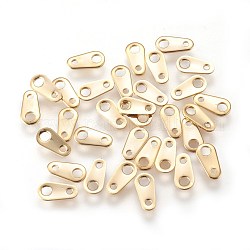304 schede di catena in acciaio inox, connettori di estensione catena, lacrima, oro, 8x4x0.5mm, Foro: 1~1.8 mm