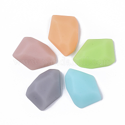 Rubberized Style Acrylic Cabochons, Polygon, Mixed Color, 34x24.5x9mm