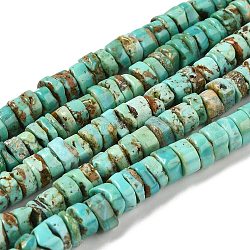 Chapelets de perles en turquoise naturelle, disque, 7~8x1.5~4.5mm, Trou: 0.8mm, Environ 116 pcs/chapelet, 15.94'' (40.5 cm)