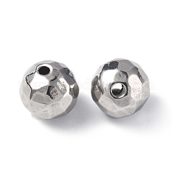 Perles en 201 acier inoxydable, ronde, couleur inoxydable, 8mm, Trou: 1mm