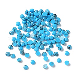 Synthetische blaue Türkiscabochons, halbrund / Dome, 2x1 mm