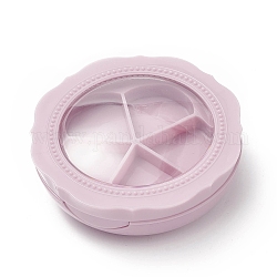 Leere Lidschattenbox aus Kunststoff mit 5 Fach, Make-up-Behälter für Lidschatten, rosa, 7.2x7.15x2.85 cm
