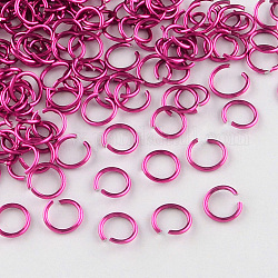 Aluminum Wire Open Jump Rings, Medium Violet Red, 20 Gauge, 6x0.8mm, Inner Diameter: 5mm, about 43000pcs/1000g