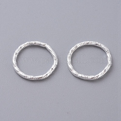 Anelli di salto strutturati in ferro, anelli di salto aperti, per fare gioielli, colore argento placcato, 18 gauge, 12x1mm, diametro interno: 10mm