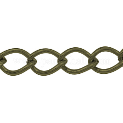 Iron Twisted Chains, Unwelded, Nickel Free, Oval, Antique Bronze, 11x8x1.5mm