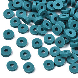 Eco-Friendly Handmade Polymer Clay Beads, Disc/Flat Round, Heishi Beads, Light Sea Green, 4x1mm, Hole: 1mm, about 55000pcs/1000g