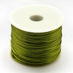 Fil de nylon, corde de satin de rattail, vert olive, 1.5mm, environ 49.21 yards (45 m)/rouleau