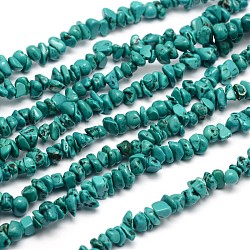 Croustilles howlite naturelle perles brins, 3~8x3~12x3~5mm, Trou: 1mm, environ 32 pouce