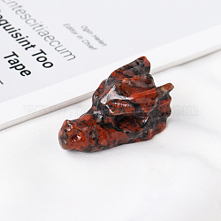 Украшение дисплея скульптуры из натурального кровавого камня, для домашнего офисного стола, голова дракона, 36.5~38x20.5x20.5~22.5 мм