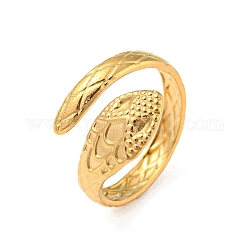 304 открытое кольцо из нержавеющей стали, золотые, змея, размер США 8 1/4 (18.3 мм)