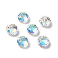 Perle di cristallo austriache imitazione di vetro, sfaccettato, rotondo e piatto, chiaro ab, 10x6mm, Foro: 1.5 mm