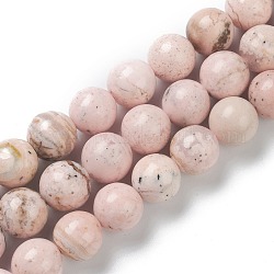 Chapelets de perles en rhodochrosite naturelle, Grade a, ronde, 10~10.5mm, Trou: 0.8mm, Environ 38 pcs/chapelet, 15.55 pouce (39.5 cm)