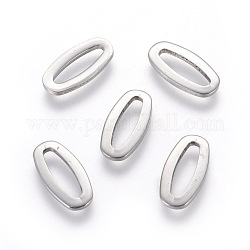 201 anelli di collegamento in acciaio inox, ovale, colore acciaio inossidabile, 17x8.5x1.5mm, Foro: 3.5x12 mm