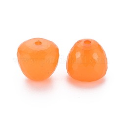 Perles en acrylique transparente, teinte, facette, larme, orange foncé, 15x14.5mm, Trou: 2mm, environ 243 pcs/500 g