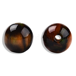 Harz perlen, Nachahmung Edelstein, Runde, golden, 12 mm, Bohrung: 1.6~1.8 mm
