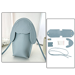Наборы для изготовления сумок для телефона из искусственной кожи с кроликом своими руками, голубой, 18.5x14x5.5 см
