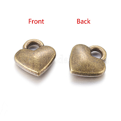 Charms in lega stile tibetano,  cadmio& piombo libero, cuore, bronzo antico, 8x7x2.5mm, Foro: 2 mm