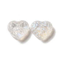 Perle di vetro, cuore con il bowknot, azzurro, 14x16x7.5mm, Foro: 1.2 mm