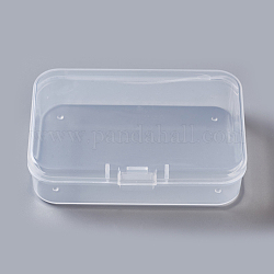 Contenants de perles en plastique, rectangle, clair, 11.6x8.6x2.9 cm