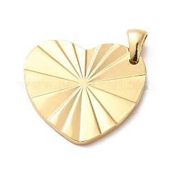 304 ciondoli in acciaio inossidabile, charms cuore, oro, 22x25x2mm, Foro: 5x3 mm