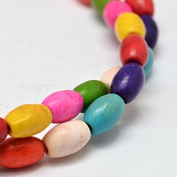 Tinti turchese sintetico fili di perle, ovale, colore misto, 8x5mm, Foro: 1 mm, circa 49pcs/filo, 15.7 pollice