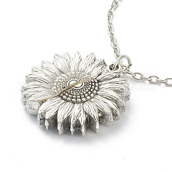 Öffenbare Halsketten mit Anhänger aus Legierung, Kabel-Ketten, Sonnenblume mit Wort du bist mein Sonnenschein, Antik Silber Farbe, 20.08 Zoll (51 cm)