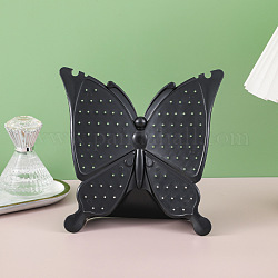Présentoirs en plastique de boucle d'oreille de papillon, Support organisateur de bijoux papillon pour le rangement des boucles d'oreilles, noir, 15x18 cm