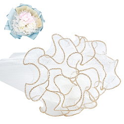 しわのあるウェーブのガーゼ糸の花の花束ラッピング包装  バレンタインデーの贈り物の装飾に適しています  雪  28x0.15cm