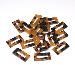 Acetato de celulosa (resina) enlaces conectores, Rectángulo, vara de oro, 30x15.5x2.5mm, agujero: 1.5 mm