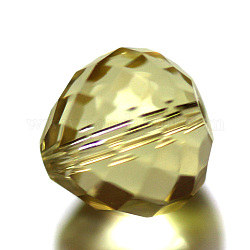 Abalorios de cristal austriaco de imitación, aaa grado, facetados, lágrima, vara de oro pálido, 10mm, agujero: 0.9~1 mm