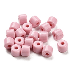 Opake Legierung Perlen, Kolumne, rosa, 6.5x5 mm, Bohrung: 2 mm, ca. 3000 Stk. / 500 g