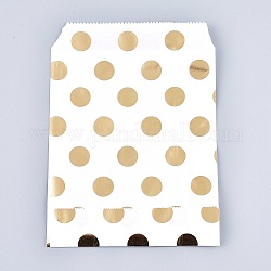 Polka Dot Pattern Eco-Friendly Kraft Paper Bags, Gift Bags, Shopping Bags, Rectangle, Gold, 18x13x0.01cm