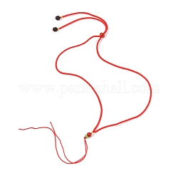 Fabbricazione di collana con cordino in nylon intrecciato, con perline di plastica, rosso, 27.56 pollice (700 mm)