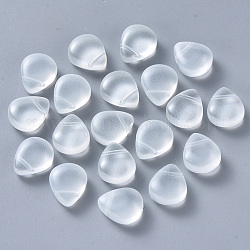 Perlas de vidrio pintadas para hornear, cuentas perforadas superiores, imitación de jade, lágrima, Claro, 12.5x10.5x5.5mm, agujero: 0.9 mm