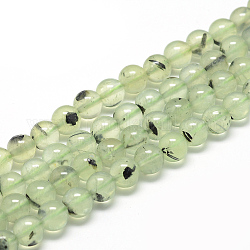 Chapelets de perles en préhnite naturelle, ronde, 10mm, Trou: 1mm, Environ 40 pcs/chapelet, 15.7 pouce