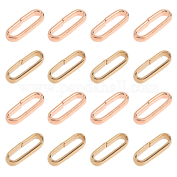 UNICRAFTALE 60pcs 2 Colors Oval Linking Rings 304 Stainless Steel Link Connectors Golden & Rose Gold Oval Connectors Metal ewelry Links for Women Jewelry Making 10x3.5x2mm