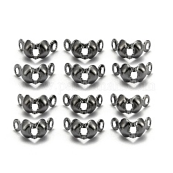 Iron Bead Tips, Cadmium Free & Lead Free, Calotte Ends, Clamshell Knot Cover, Iron End Caps, Open Clamshell, Gunmetal, 7.5x4mm, Hole: 1mm, Inner Diameter: 3mm