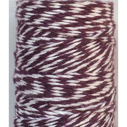 4-lagige Makramee-Baumwollkordel, gedrehtes Baumwollseil, für das Handwerk, Geschenkpapier, alte Rose, 1 mm, ca. 32.8 Yard (30m)/Rolle