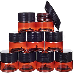 Kosmetisches Cremetiegel aus Kunststoff, leere tragbare nachfüllbare Flasche, Kokosnuss braun, 3.2x7.12 cm, Kapazität: 50 ml