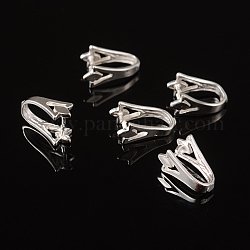 Brass Pin Bails, Ice Pick, Silver Color Plated, about 7mm wide, 15mm long, Pin: 0.8mm