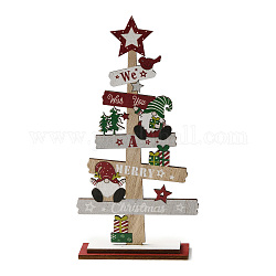 Decorazioni per display in legno a tema natalizio, per tavolo da ufficio in casa, albero di Natale, gnomo, 112x39.5x215mm