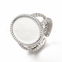 304 ajuste de anillo de puño abierto de acero inoxidable, oval, color acero inoxidable, nosotros tamaño 7 (17.3 mm), Bandeja: 16x12 mm