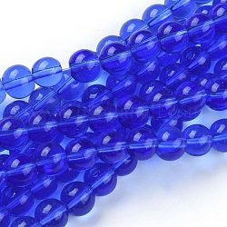 Glasperlen Stränge, Runde, königsblau, 8 mm, Bohrung: 1.5 mm, ca. 40 Stk. / Strang, 11.8 Zoll (30 cm), über 36strands / bag, 1000 g / Beutel