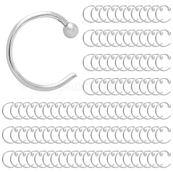 DICOSMETIC 100Pcs C-Shaped 304 Stainless Steel Ear Cuff Findings, Stainless Steel Color, 9x10x2mm, Inner Diameter: 8.4mm, Pin: 0.7mm