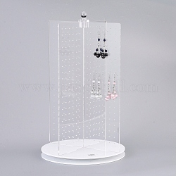 360 ° drehbarer Ohrständer aus organischem Glas, Ohrring Display Turm, Transparent, 34x20 cm