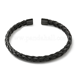 304 braccialetto con polsino avvolgente in filo di acciaio inossidabile, elettroforesi nera, diametro interno: 2-1/8 pollice (5.5 cm)
