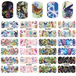 Наклейки для наклеек для ногтей, бабочки, разноцветные
